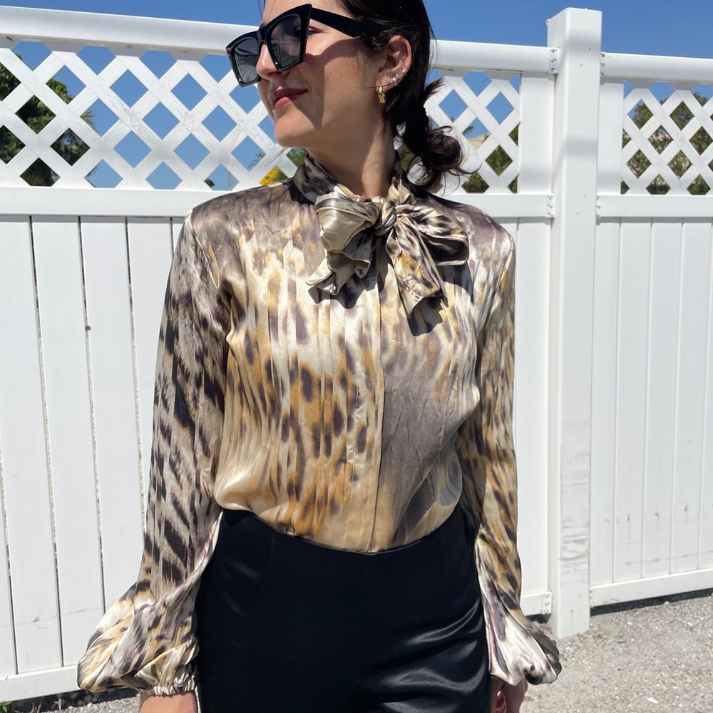 Vintage Roberto Cavalli 100% silk blouse size L